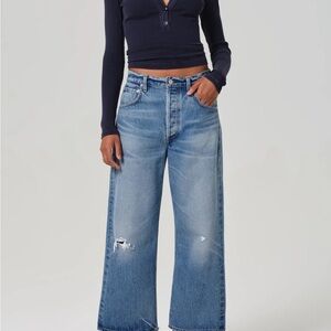 Citizens Gaucho Vintage Wide Leg Women’s Wide Leg Distressed Light Blue Jeans